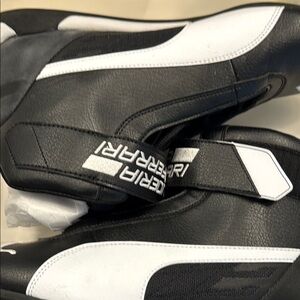 Puma Ferrari Black and White Athletic Shoes Sleek Design